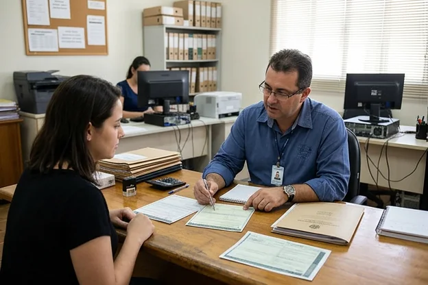Despachante em Umuarama apresentando documentações para licenciamento de veículos.